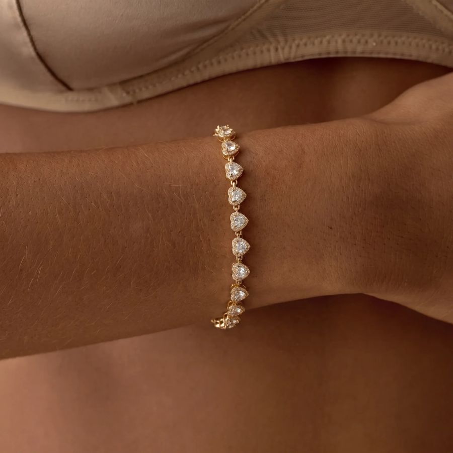 Guld Hjärta Halo Armband