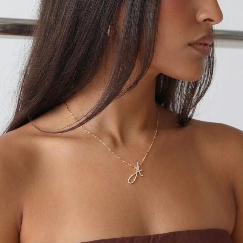 Initialhalsband - Sydney Script Guld