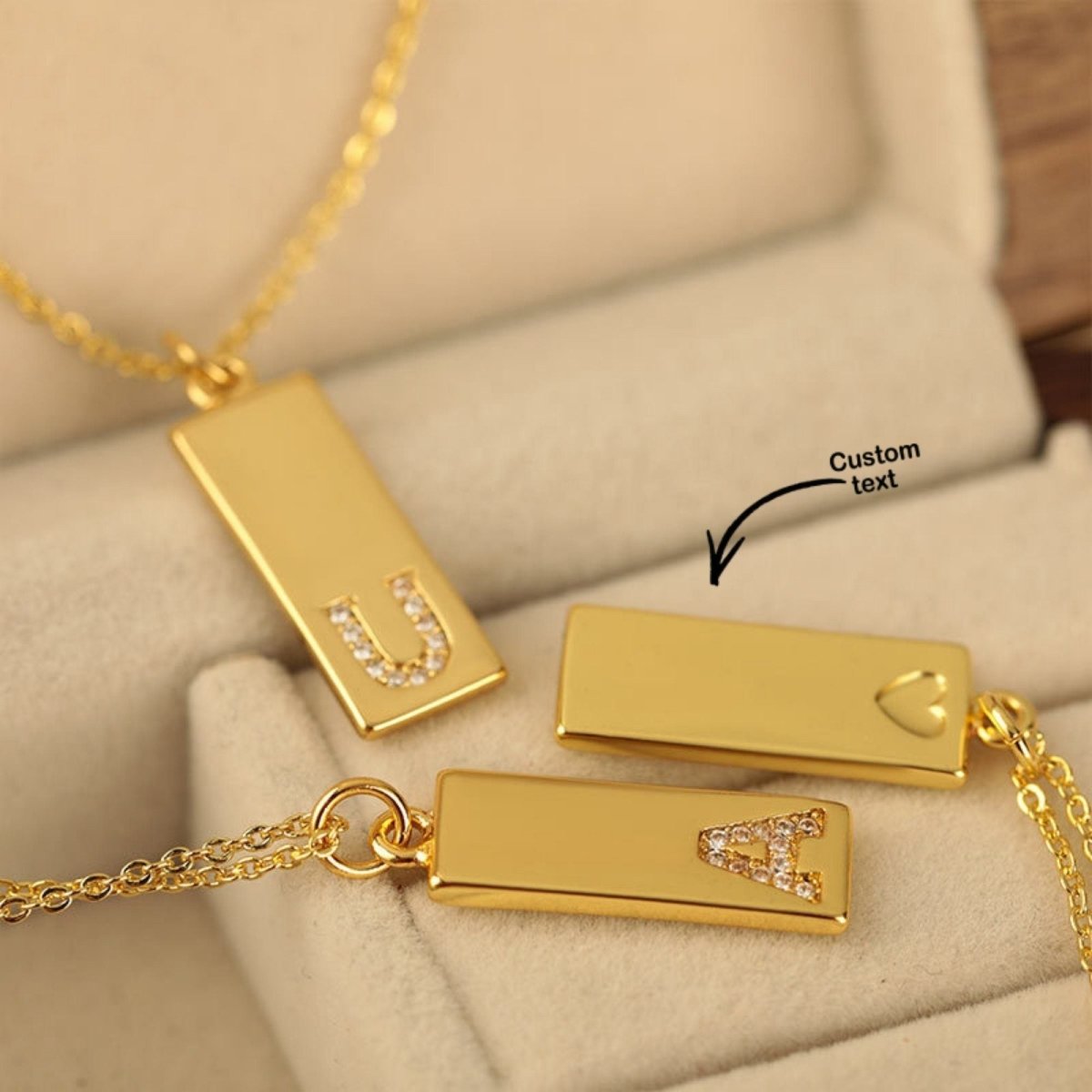 Pavé Initial Custom Bar Necklace | Moonela