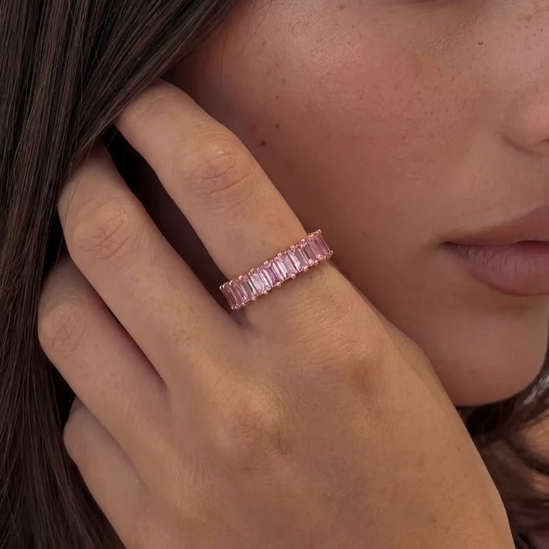 Roskvarts Ring - Baguette Petalle