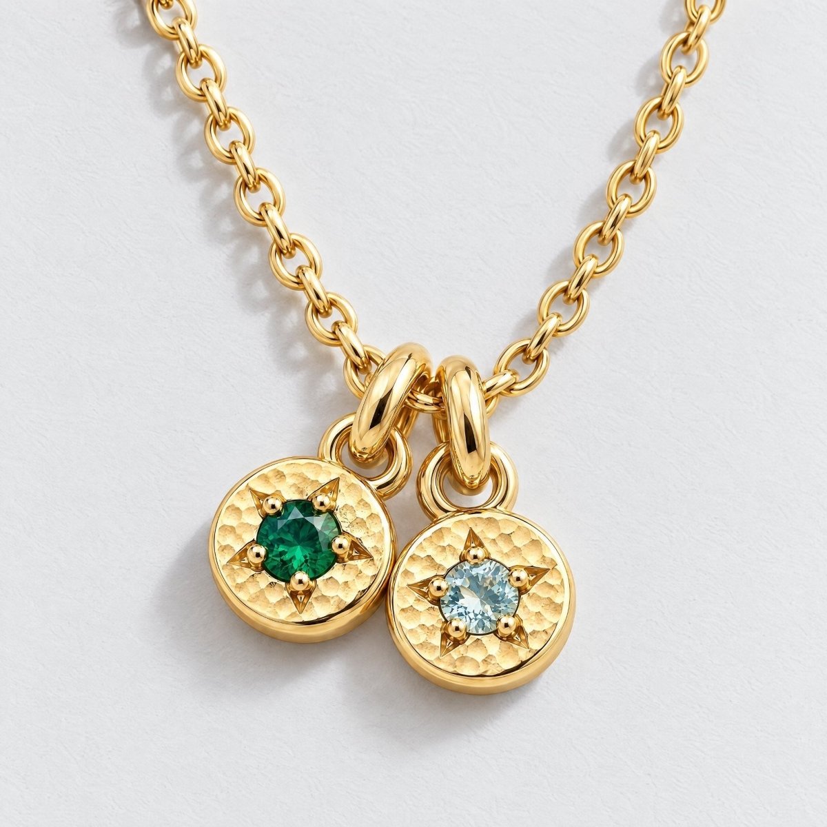 Star Charm Custom Birthstone Necklace - Gold | Moonela