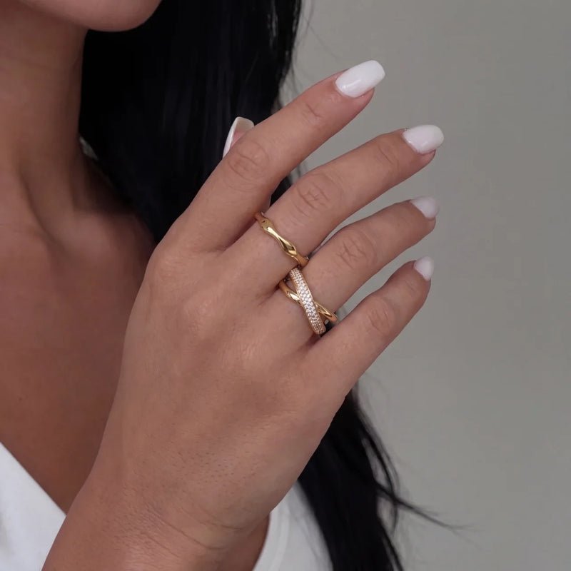 Wave Ring - Organisk Stapelband