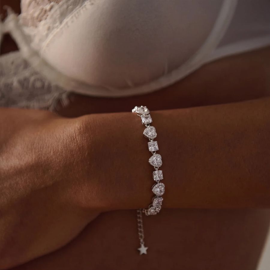 Amour Hjärta Tennisarmband