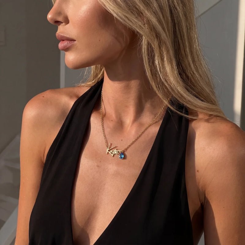 Födelsestenar Namnhalsband
