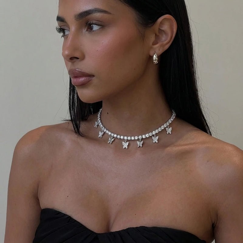 Fjäril Tennis CZ Choker