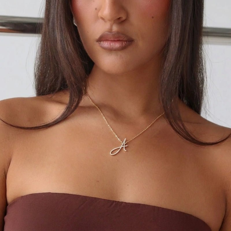 Initialhalsband - Sydney Script Guld