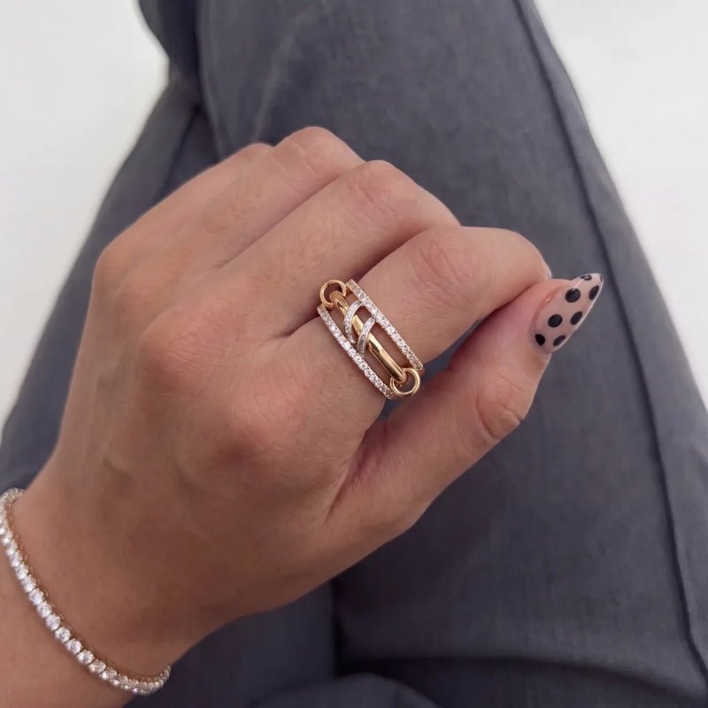 Pave Ring - Flerskiktat Blandat Metall