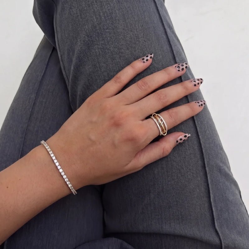Pave Ring - Flerskiktat Blandat Metall