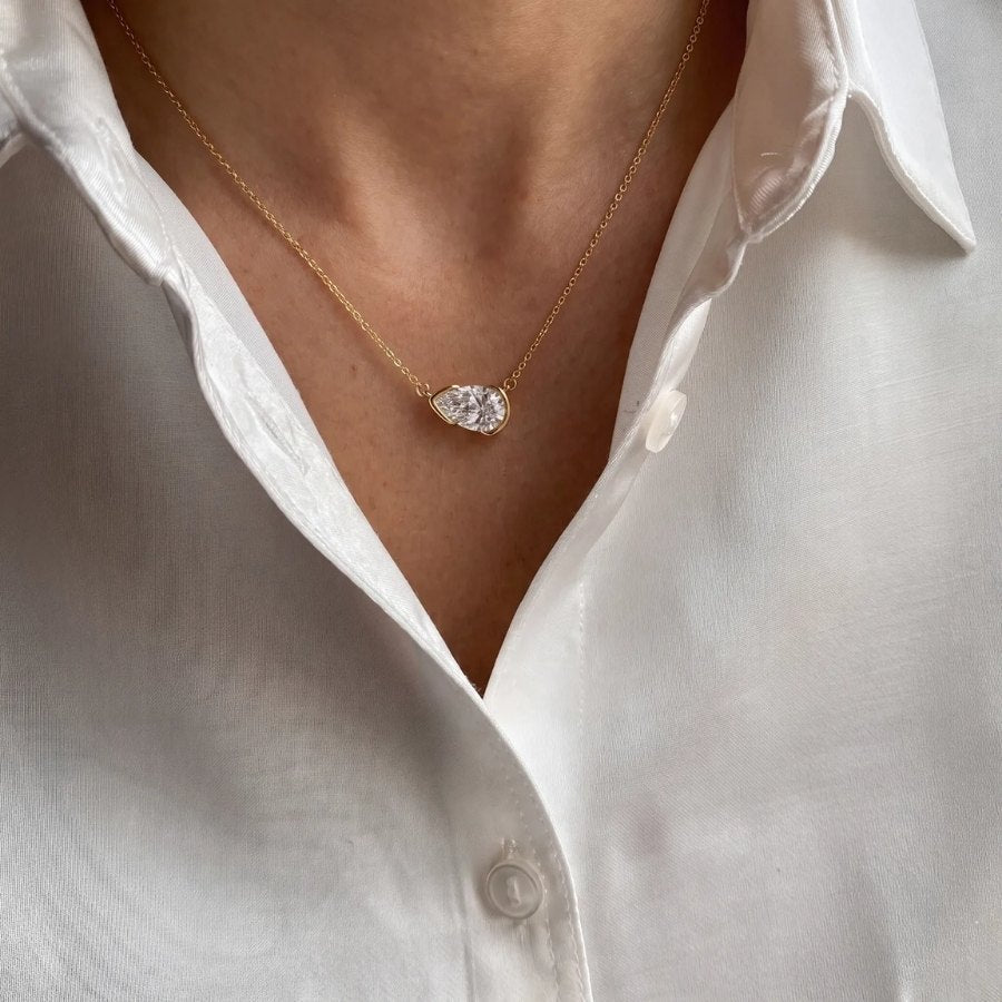 Teardrop Moissanite Necklace
