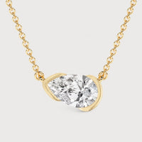 Tårformad Moissanit Halsband