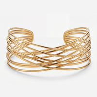 Guld Manschett Armband - Aurora Tråd