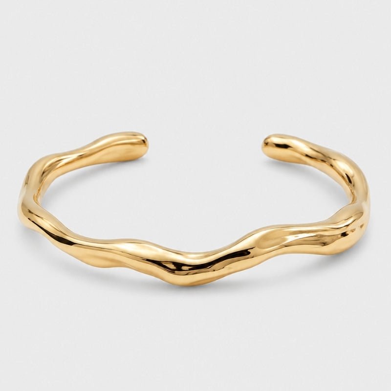 Våg Bangle Armband - Thea Guld