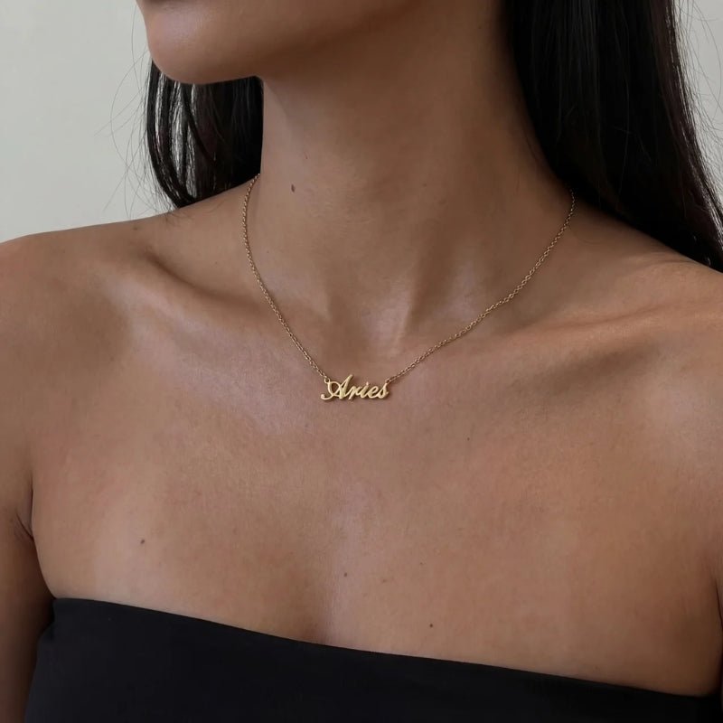 Stjärntecken Guld Personligt Halsband